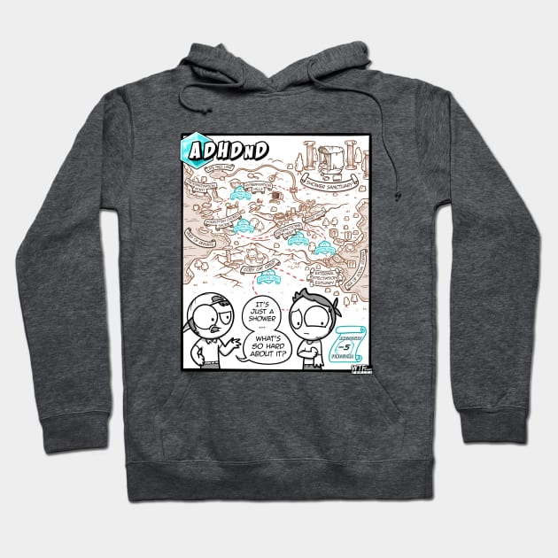 ADHDnD Shower Sanctuary Hoodie by WTFrameComics